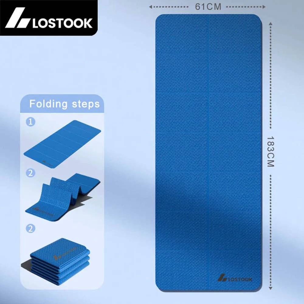 4mm Thick Foldable Yoga/Gym Mat - 183cm x 61cm - Gym Bag Essentials