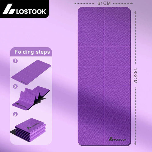 4mm Thick Foldable Yoga/Gym Mat - 183cm x 61cm - Gym Bag Essentials