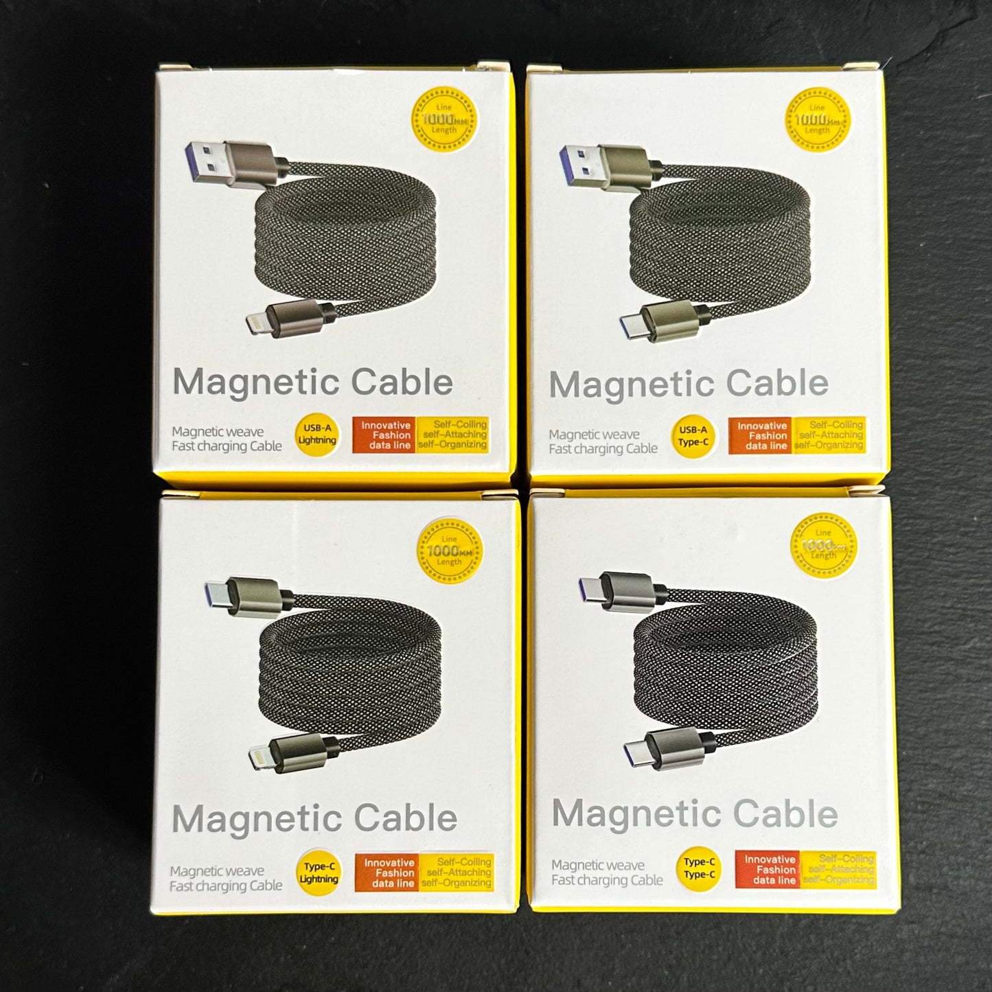 Magnetically Coiled Fast Charging Braided Charging Cable