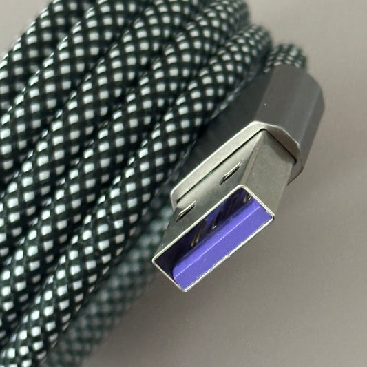 Magnetically Coiled Fast Charging Braided Charging Cable