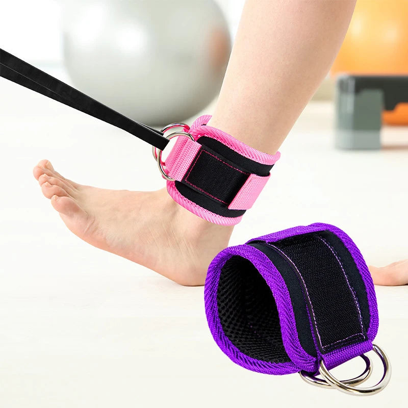 Neoprene Gym Ankle Strap with Double D-Ring Adjustable Cuff