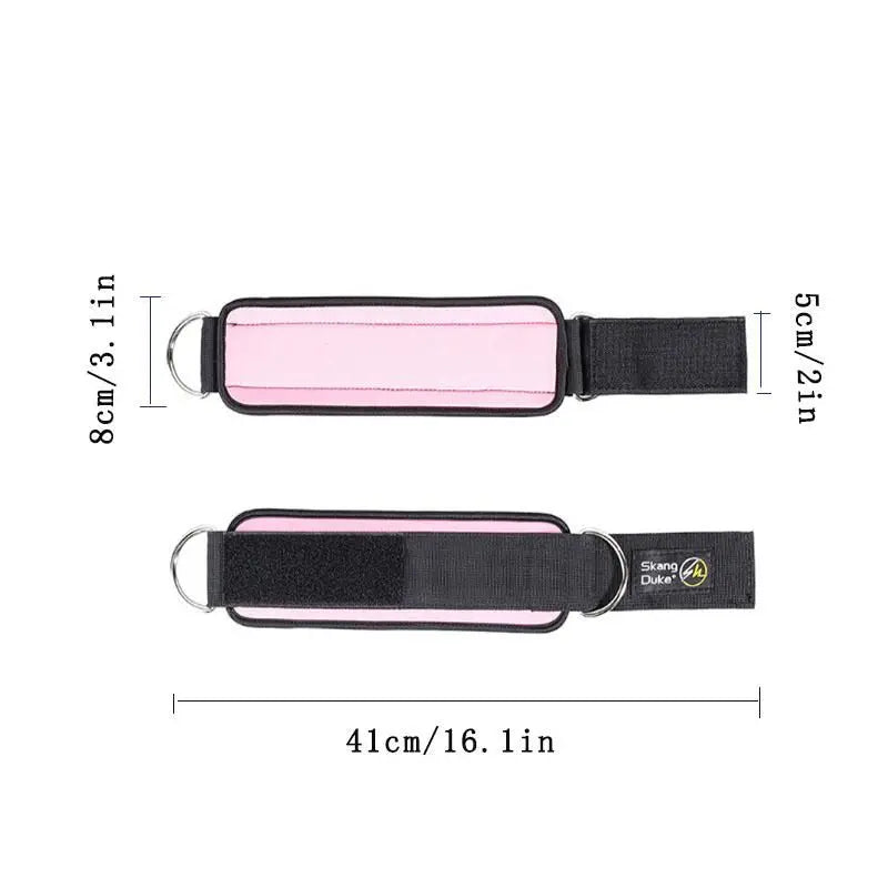 Neoprene Gym Ankle Straps with Double D-Ring Adjustable Cuff (Pattern)