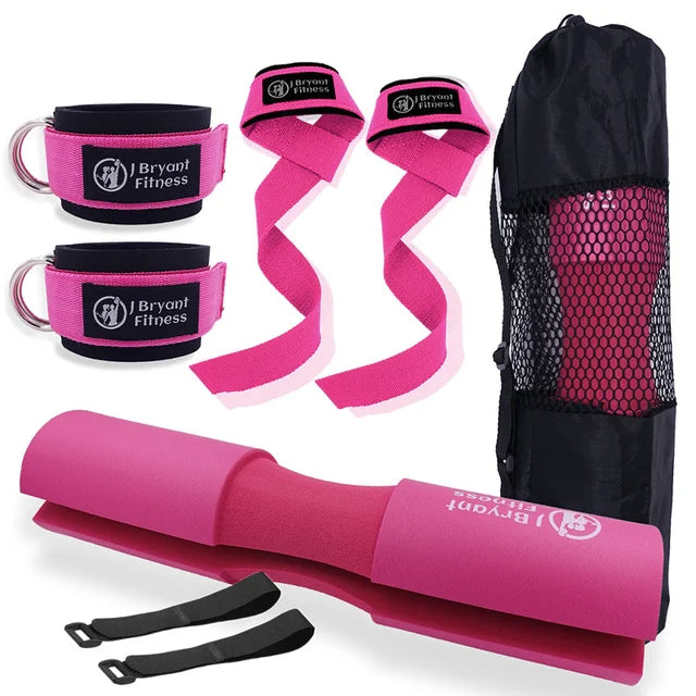 3 in 1 Barbell Pad, Lifting Strap and Ankle Cuff Set
