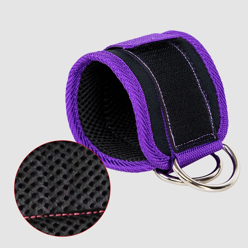 Neoprene Gym Ankle Strap with Double D-Ring Adjustable Cuff