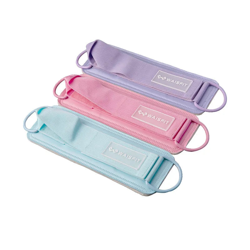 Neoprene Gym Ankle Straps with Double D-Ring Adjustable Cuff (Pastel)