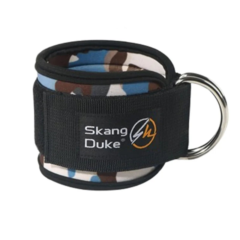 Neoprene Gym Ankle Straps with Double D-Ring Adjustable Cuff (Pattern)