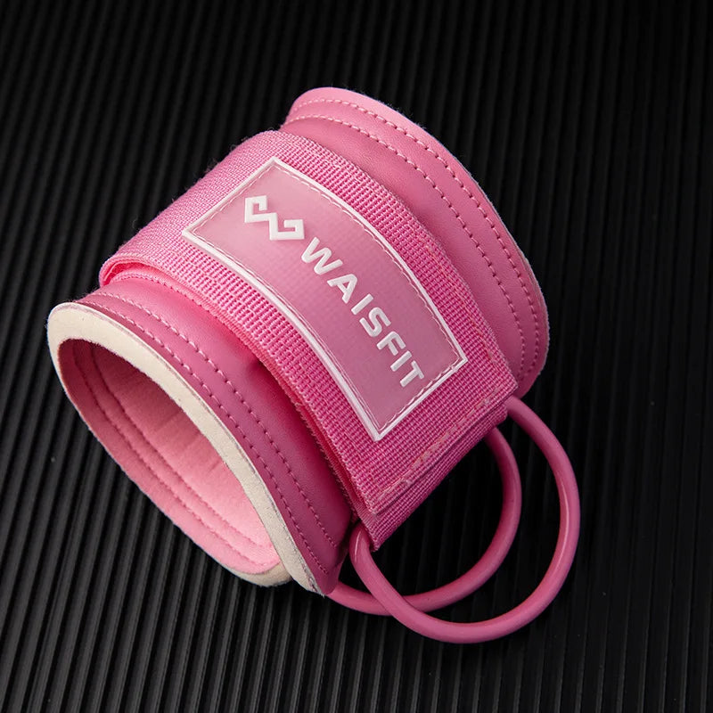 Neoprene Gym Ankle Straps with Double D-Ring Adjustable Cuff (Pastel)