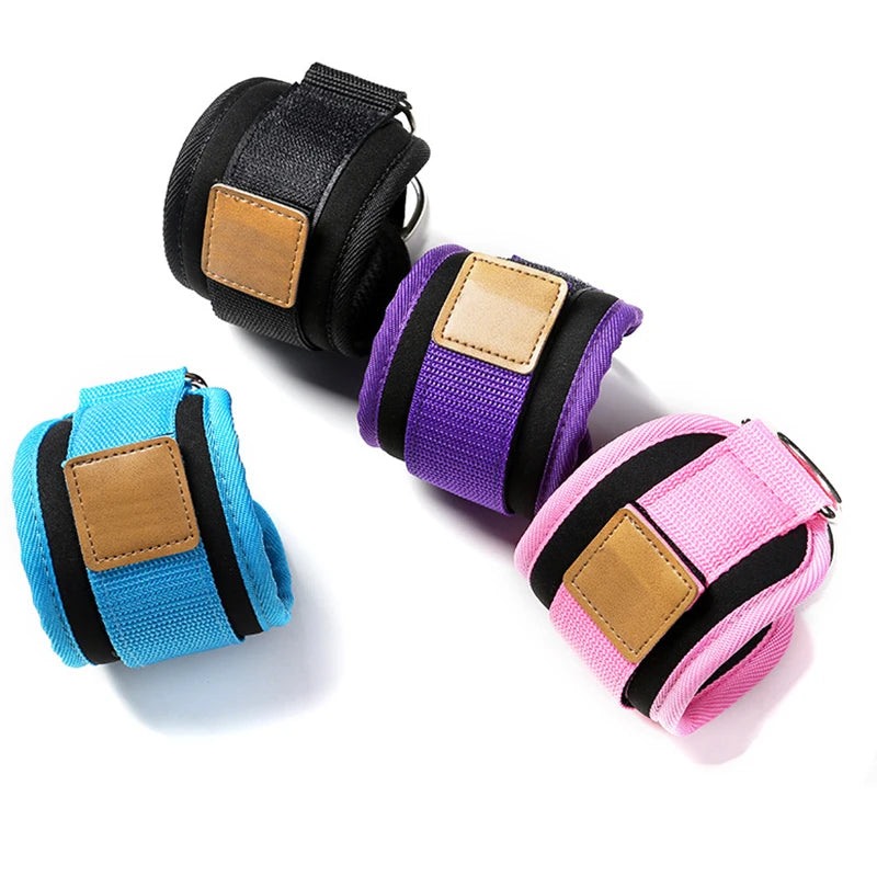 Neoprene Gym Ankle Strap with Double D-Ring Adjustable Cuff