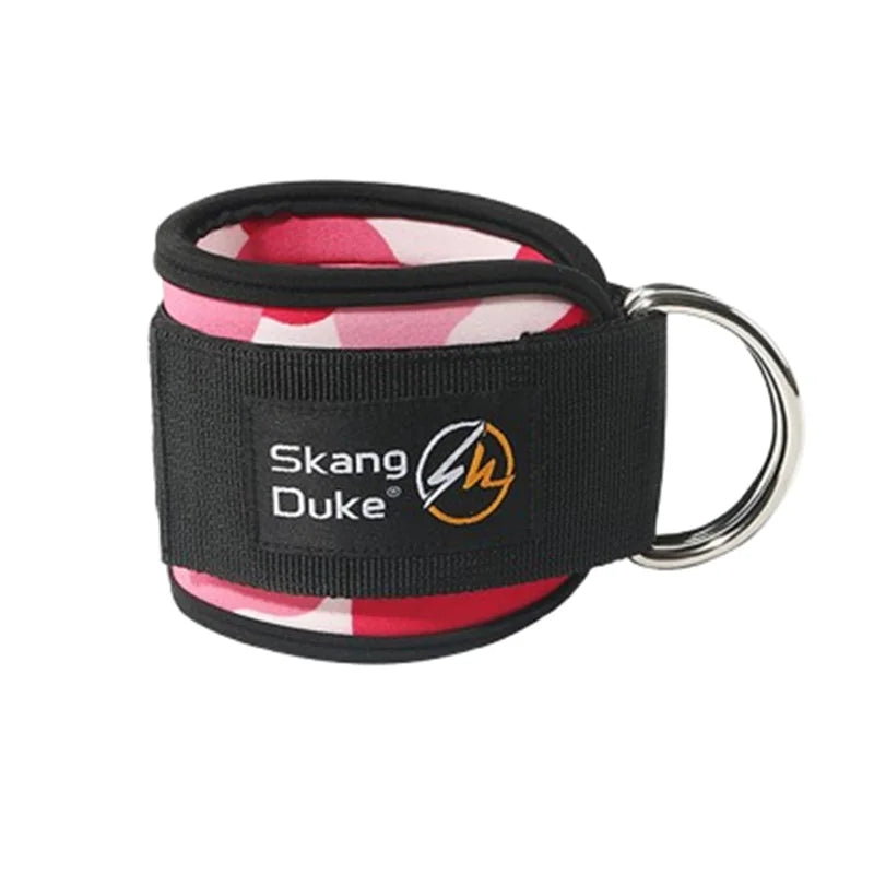 Neoprene Gym Ankle Straps with Double D-Ring Adjustable Cuff (Pattern)