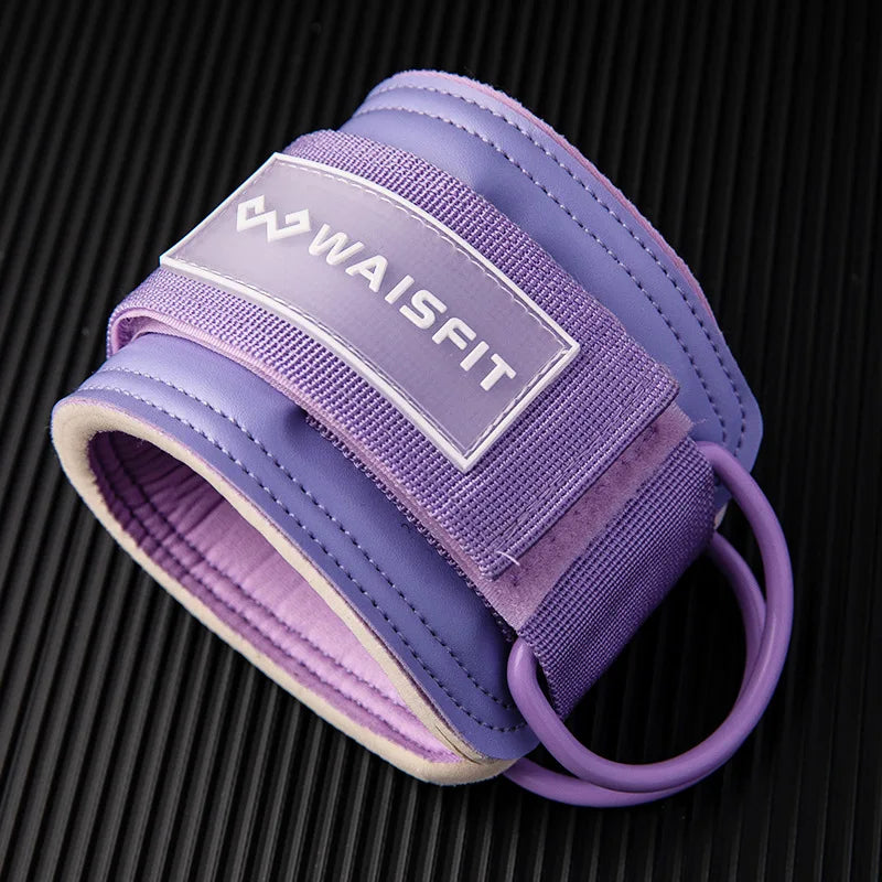 Neoprene Gym Ankle Straps with Double D-Ring Adjustable Cuff (Pastel)