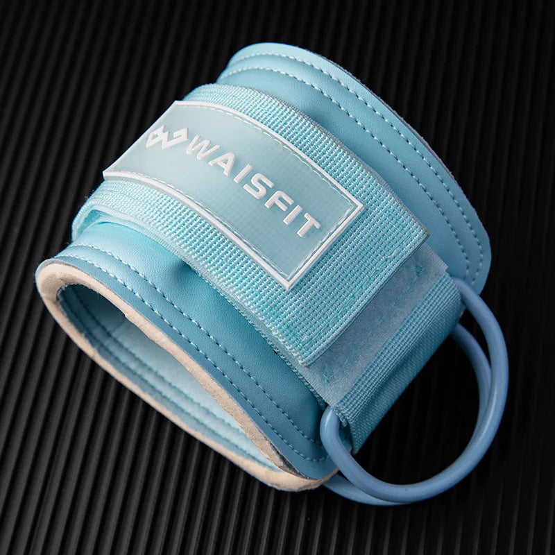 Neoprene Gym Ankle Straps with Double D-Ring Adjustable Cuff (Pastel)