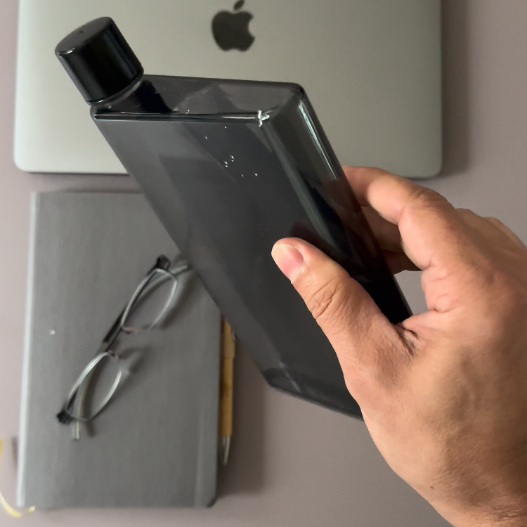 Notebook Size Flat Water Bottle