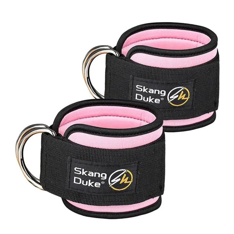Neoprene Gym Ankle Straps with Double D-Ring Adjustable Cuff (Pattern)