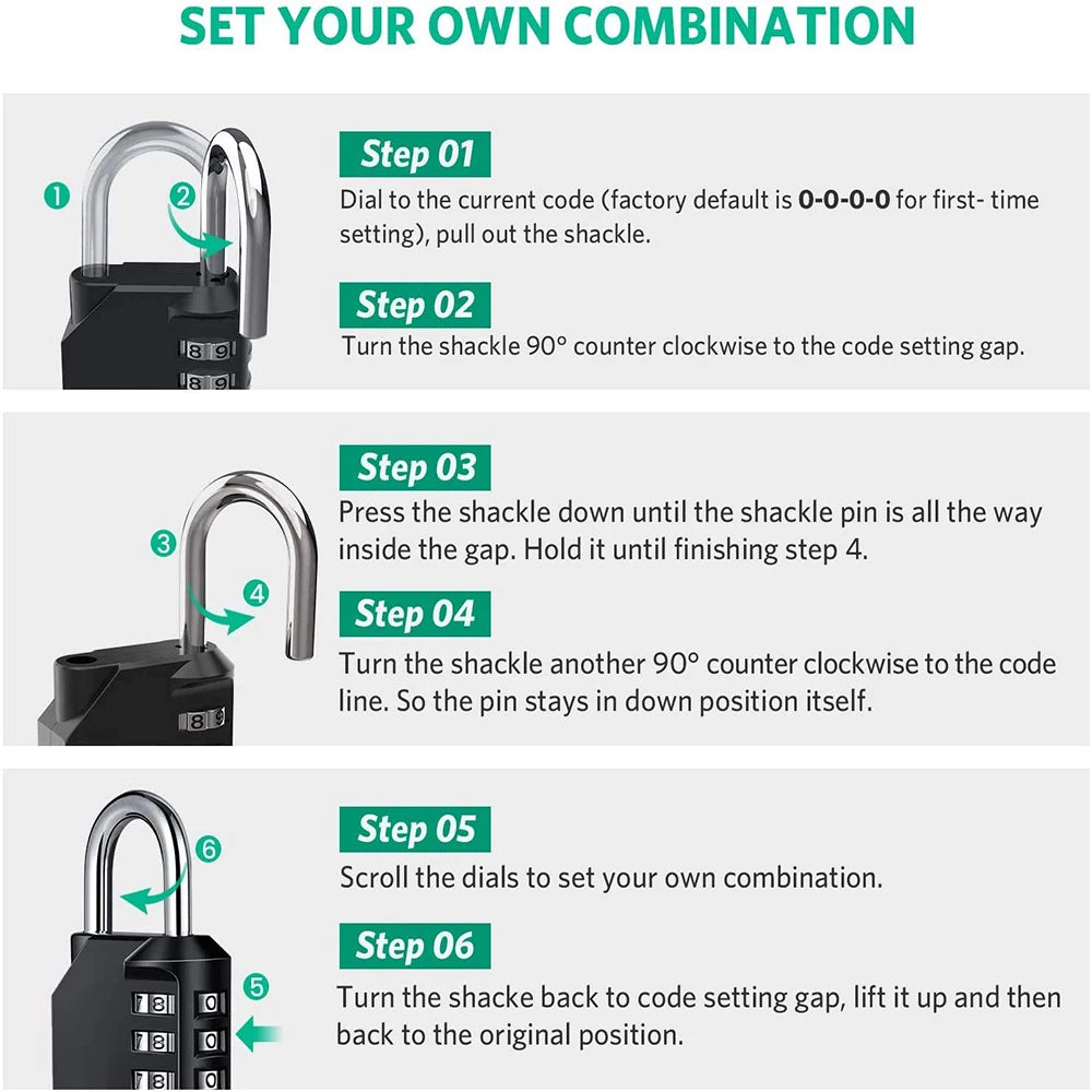 4 Digit Combination Gym Padlock