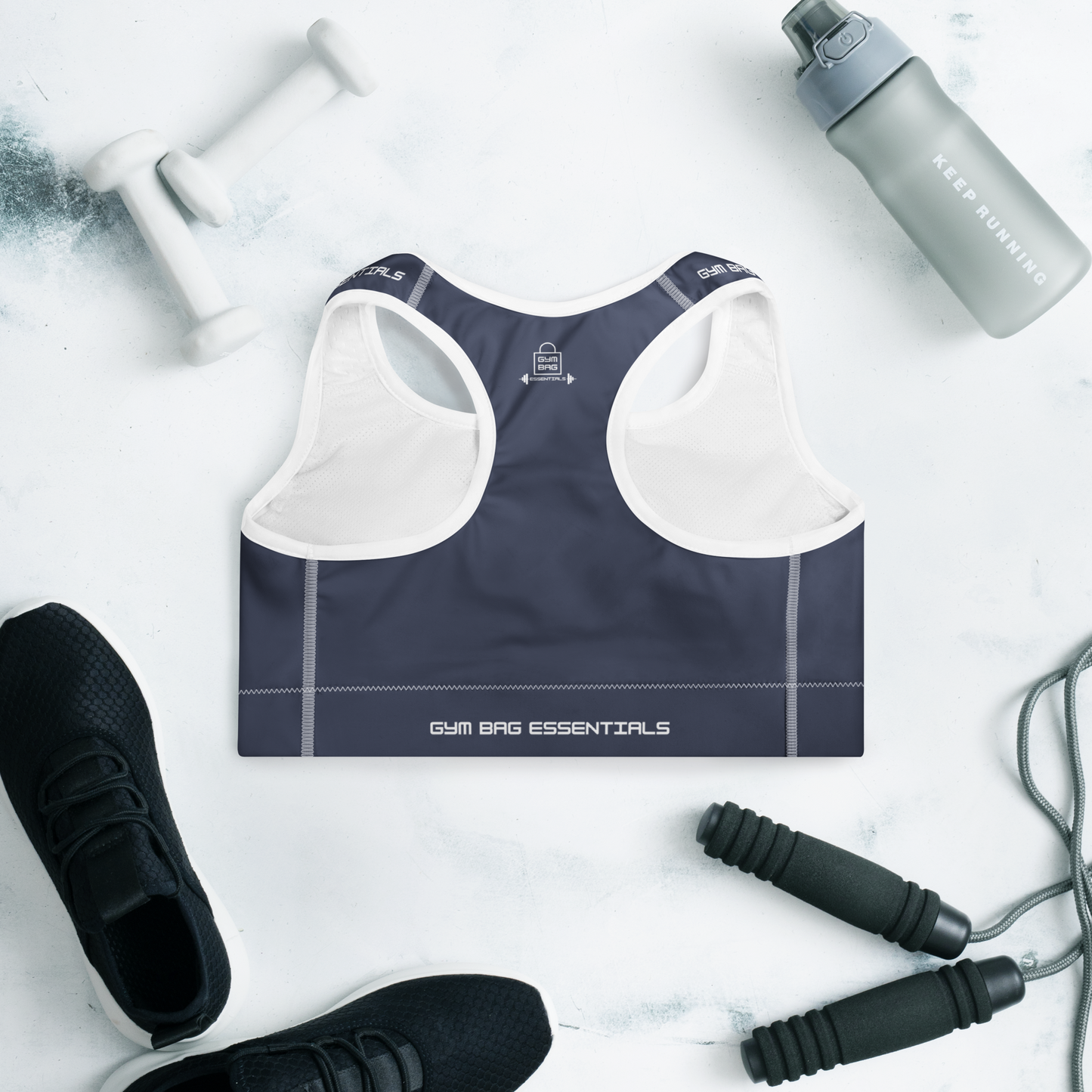 Gym Bag Essentials Padded Sports Bra - Navy