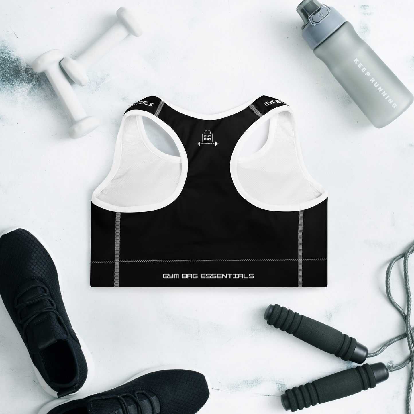 Gym Bag Essentials Padded Sports Bra - Black