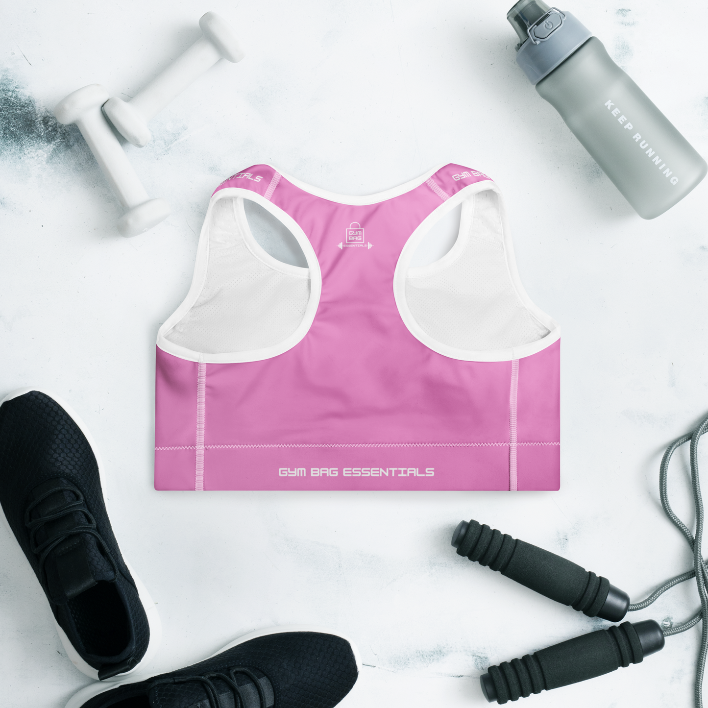 Gym Bag Essentials Padded Sports Bra - Pink
