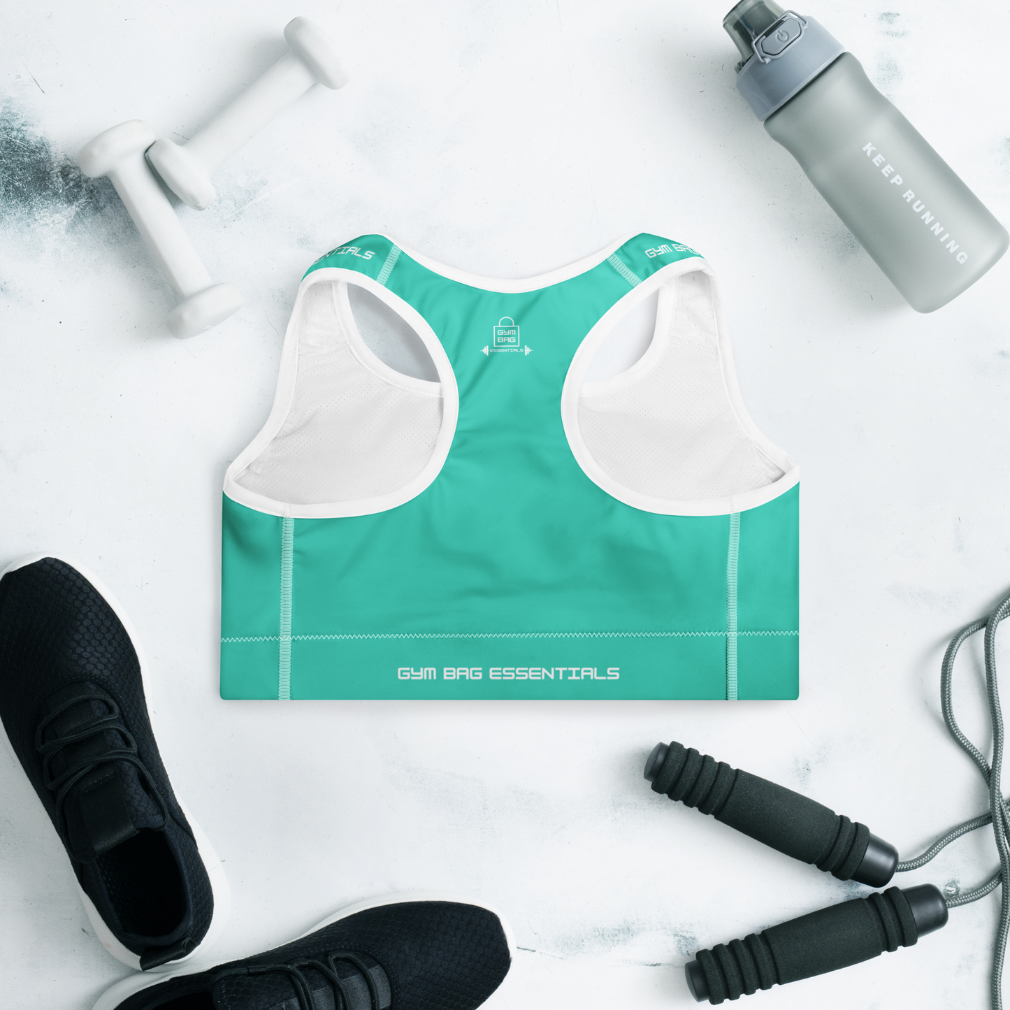 Gym Bag Essentials Padded Sports Bra - Teal