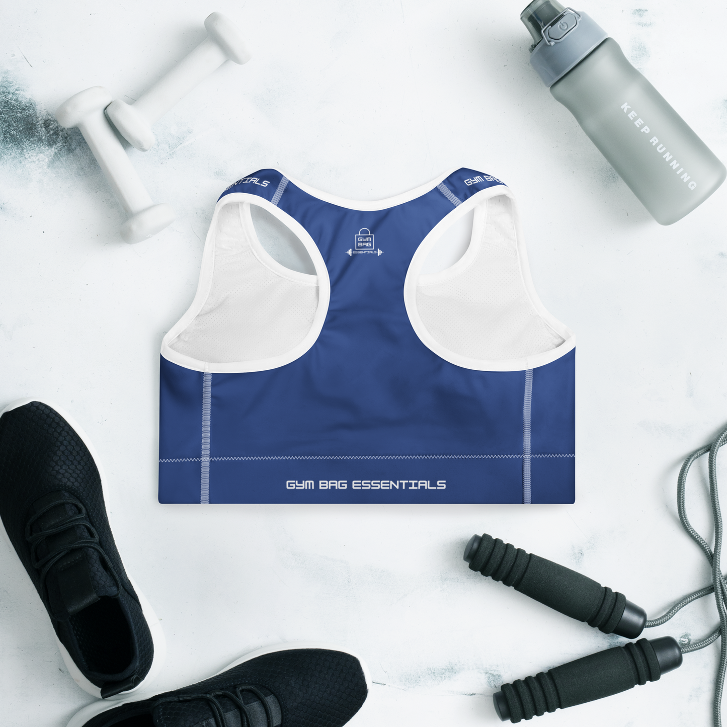 Gym Bag Essentials Padded Sports Bra - Blue