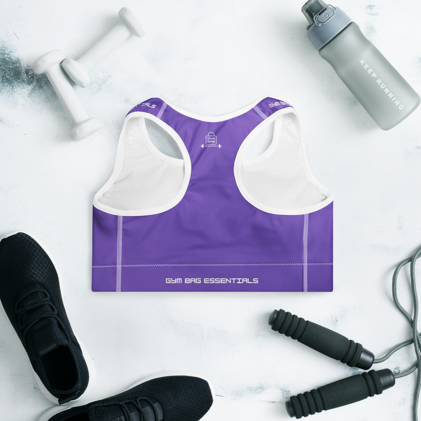Gym Bag Essentials Padded Sports Bra - Purple