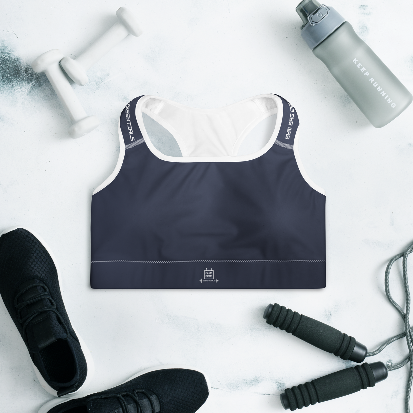 Gym Bag Essentials Padded Sports Bra - Navy