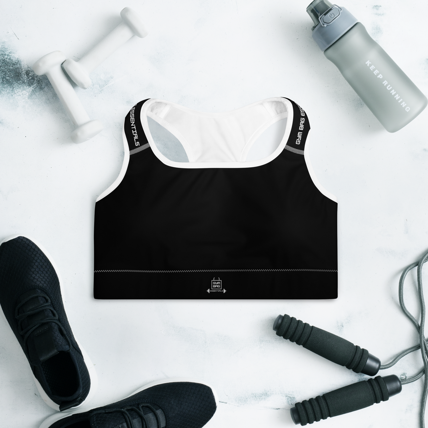 Gym Bag Essentials Padded Sports Bra - Black