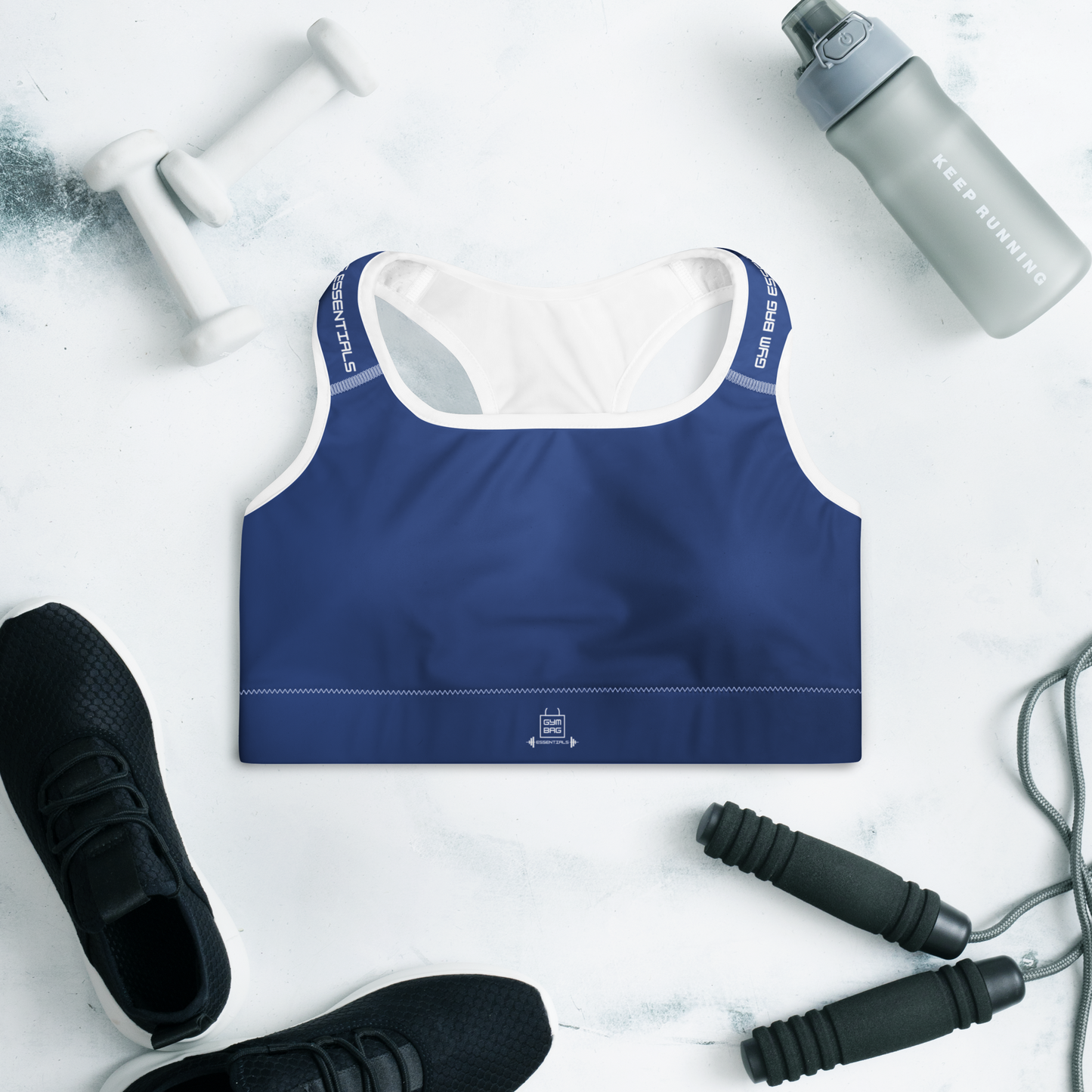 Gym Bag Essentials Padded Sports Bra - Blue