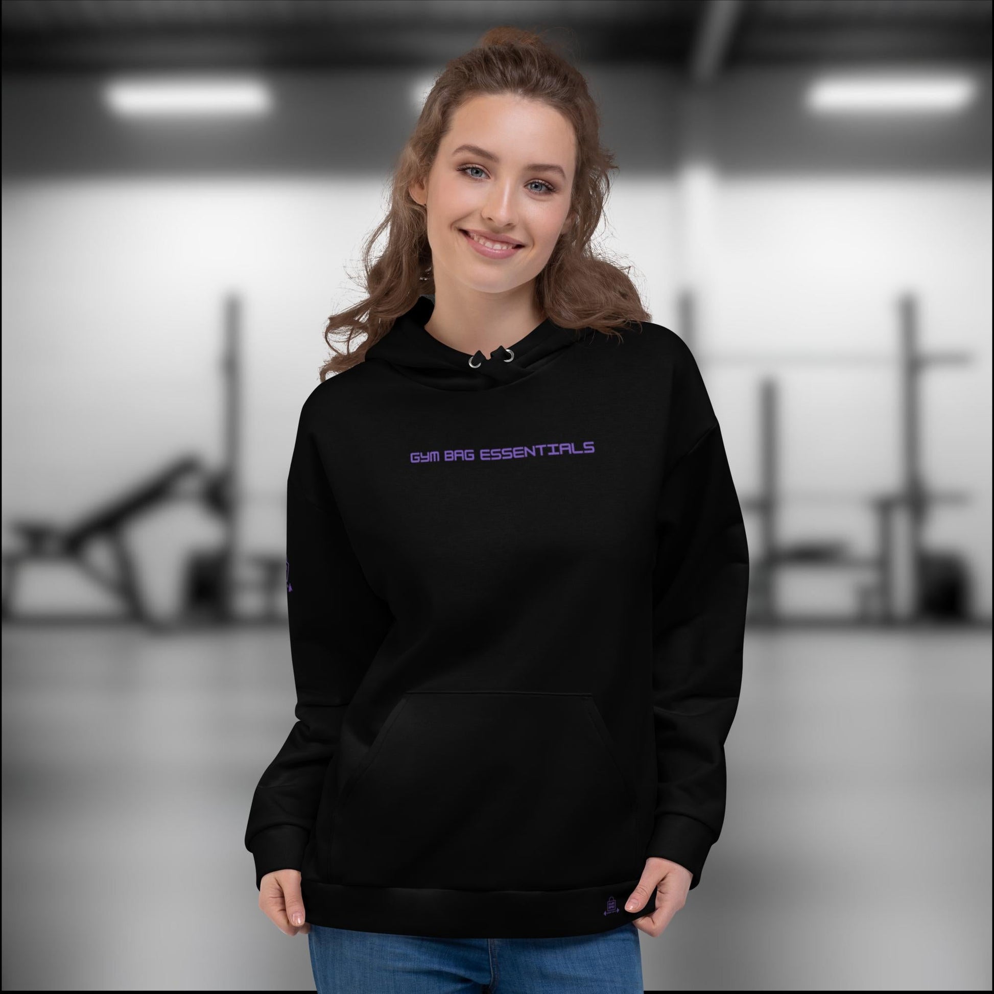 Gym Bag Essentials Hoodie - Black/Purple - Gym Bag Essentials
