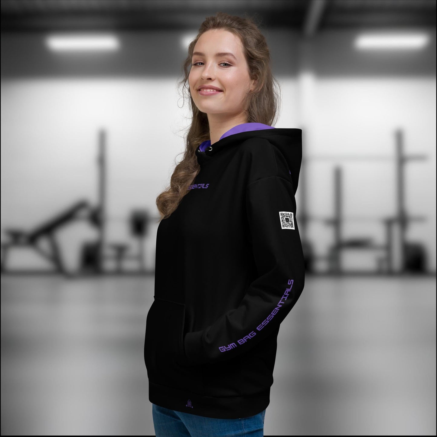 Gym Bag Essentials Hoodie - Black/Purple - Gym Bag Essentials