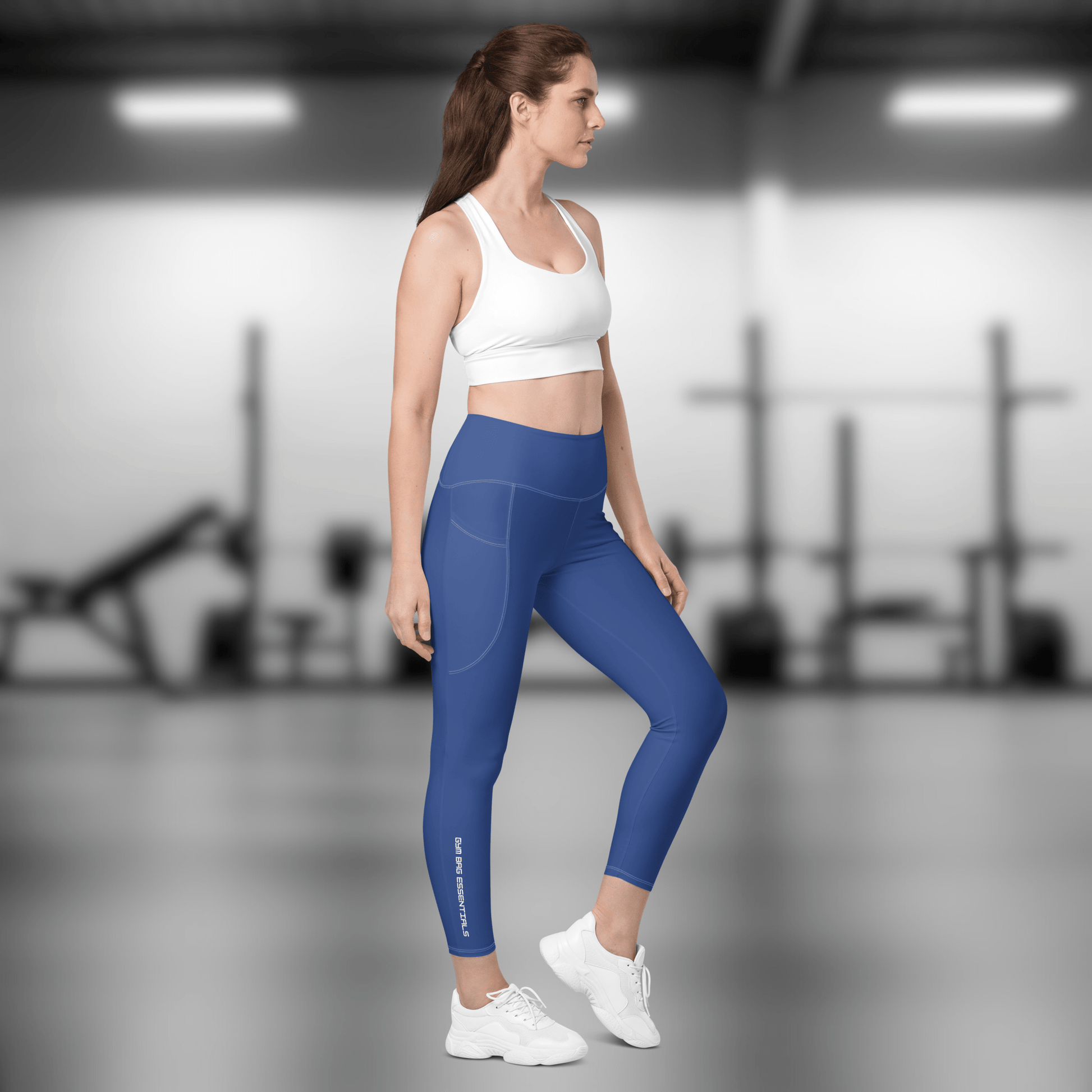 Gym Bag Essentials Leggings with Pockets - Blue - Gym Bag Essentials