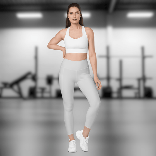 Gym Bag Essentials Leggings with Pockets - Grey - Gym Bag Essentials