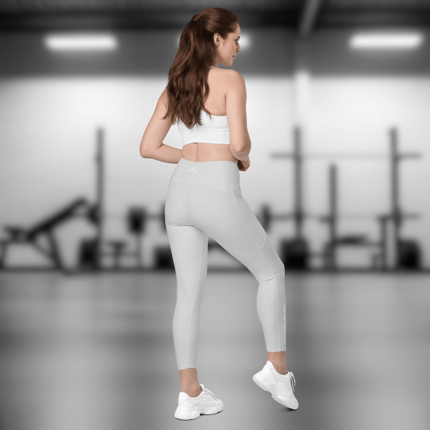 Gym Bag Essentials Leggings with Pockets - Grey - Gym Bag Essentials