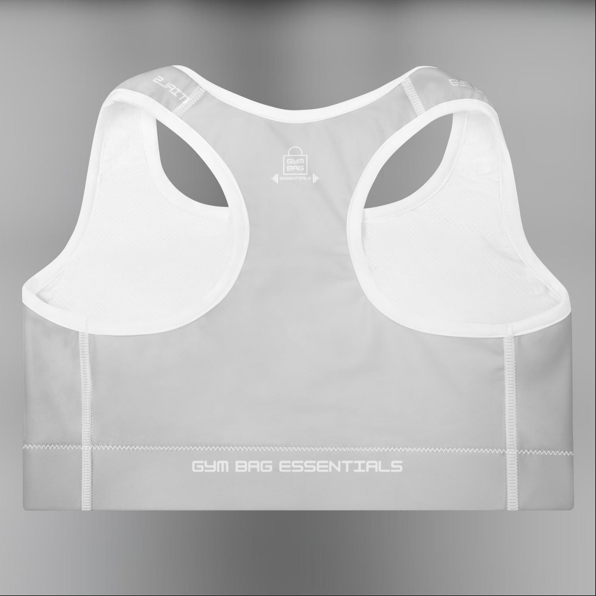 Gym Bag Essentials Padded Sports Bra - Grey - Gym Bag Essentials
