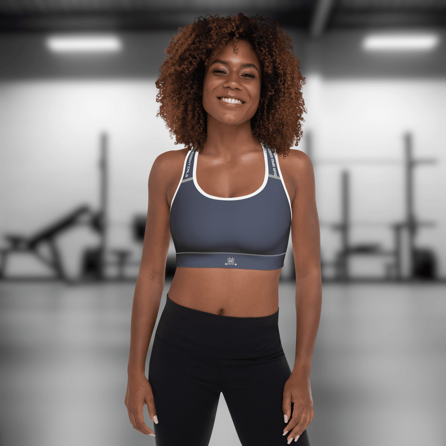 Gym Bag Essentials Padded Sports Bra - Navy - Gym Bag Essentials