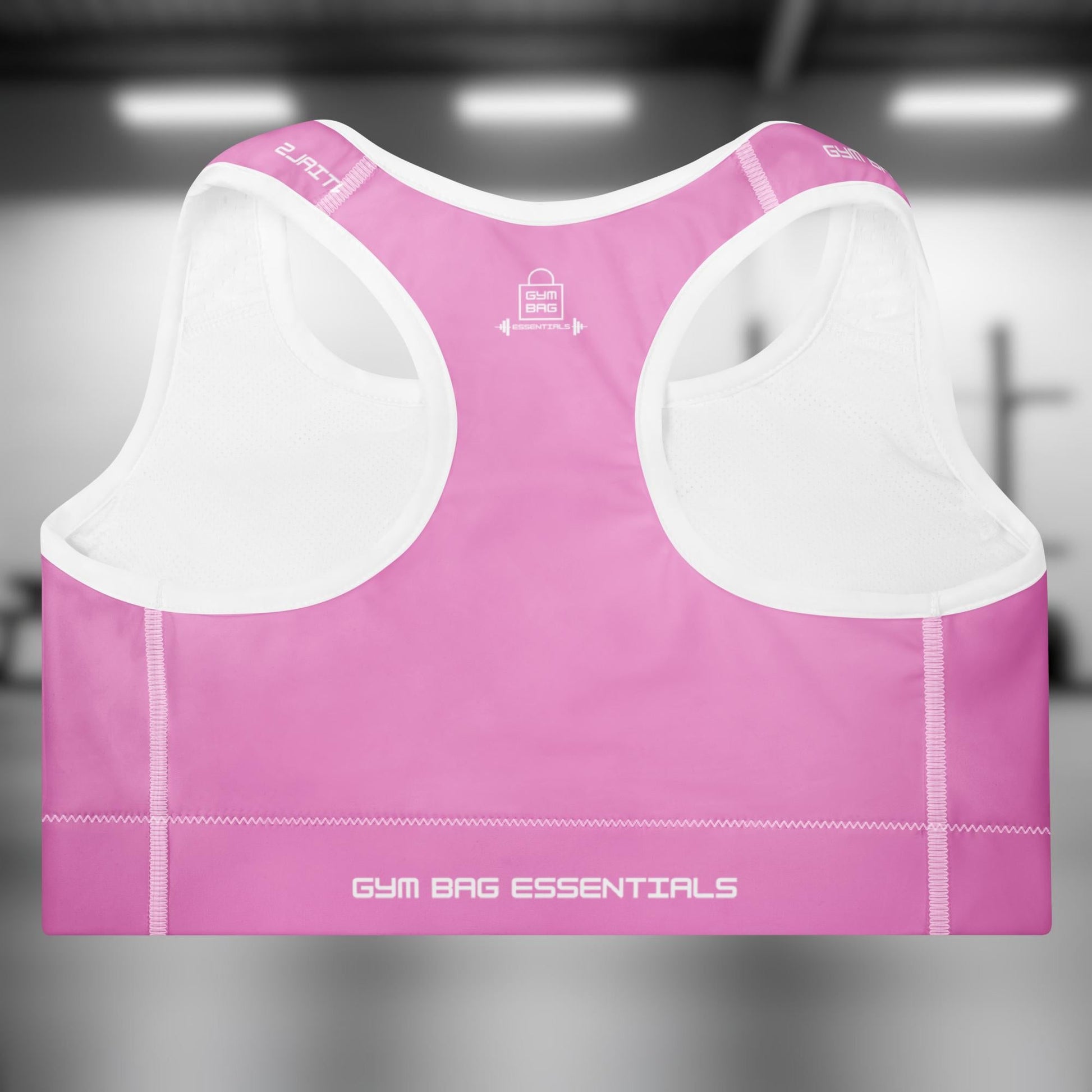 Gym Bag Essentials Padded Sports Bra - Pink - Gym Bag Essentials