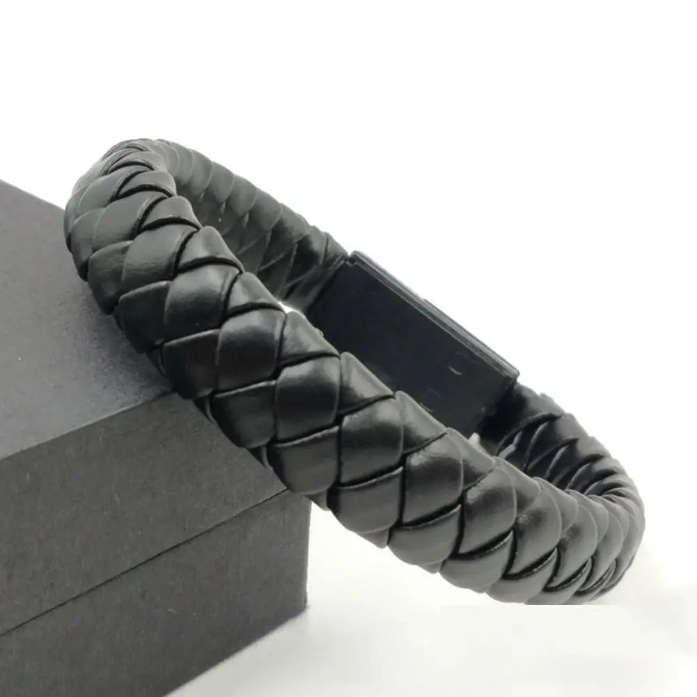 Leather Braided Bracelet Charging Cable - Gym Bag Essentials
