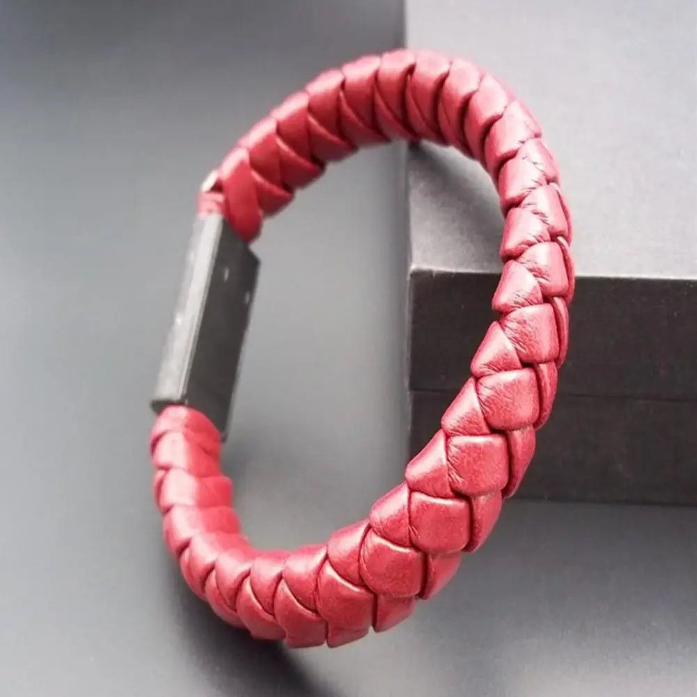 Leather Braided Bracelet Charging Cable - Gym Bag Essentials
