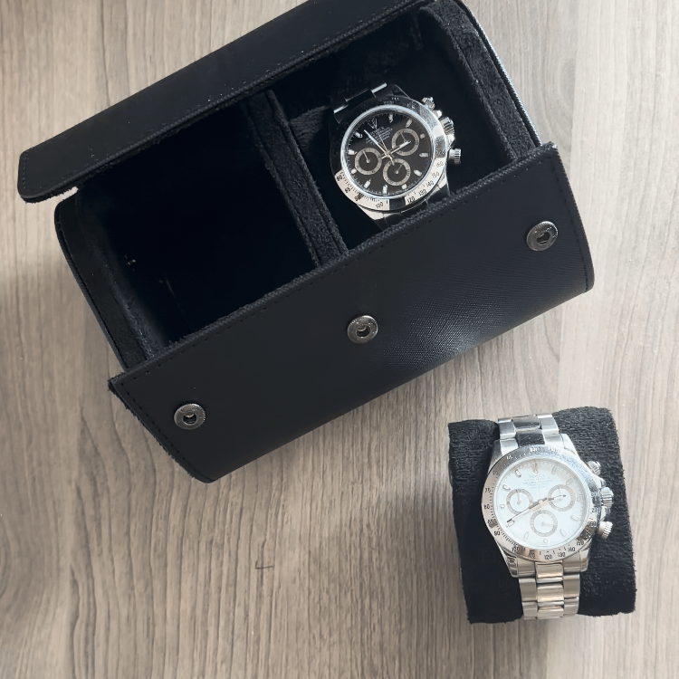 Luxury Leather Watch Travel Storage Roll - Gym Bag Essentials