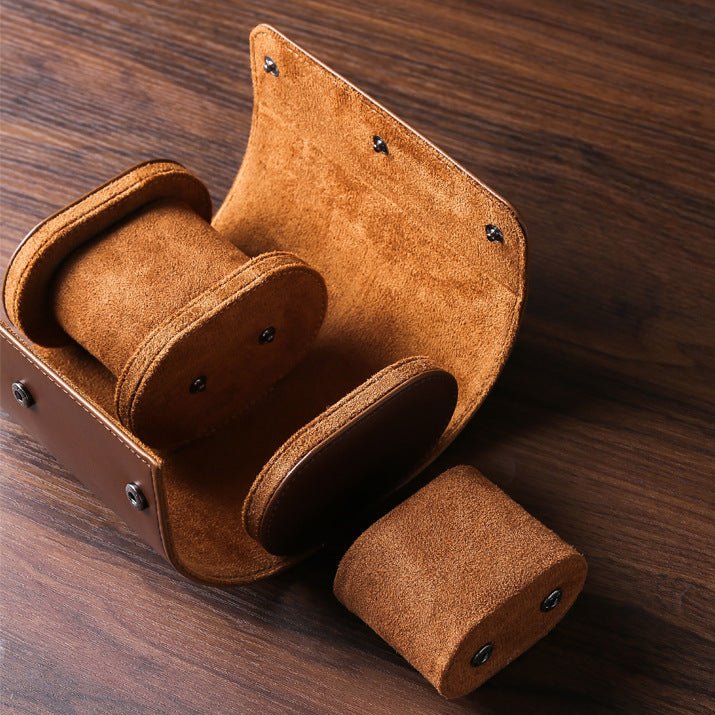 Luxury Leather Watch Travel Storage Roll - Gym Bag Essentials