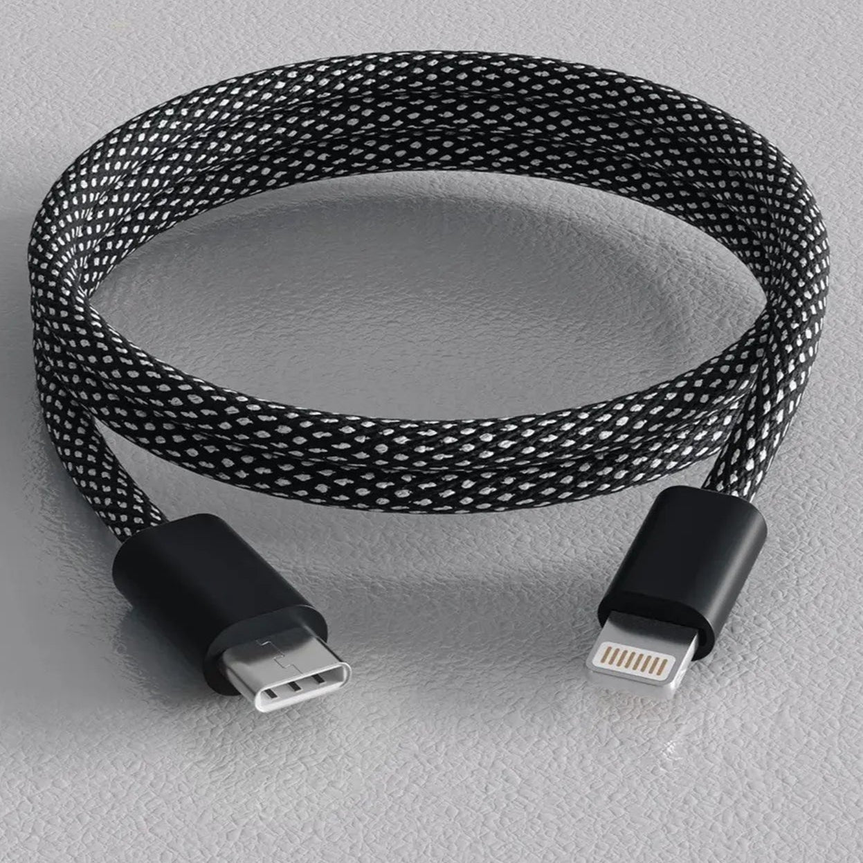 Magnetically Coiled Fast Charging Braided Charging Cable - Gym Bag Essentials