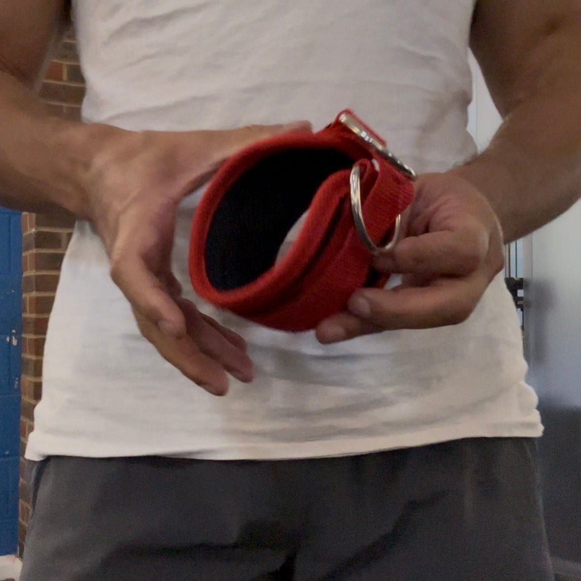 Neoprene Gym Ankle Straps with Double D - Ring Adjustable Cuff - Gym Bag Essentials