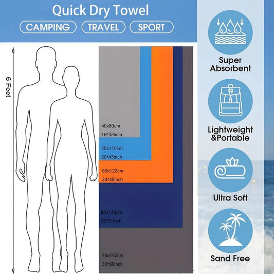 Quick Dry Microfibre Towel - Gym Bag Essentials
