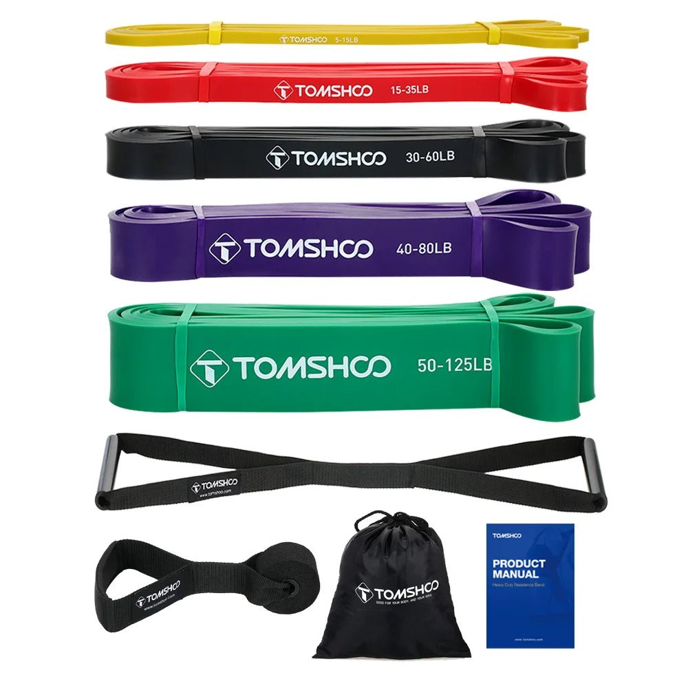 Resistance Band Set - 5 Resistance Levels - Gym Bag Essentials