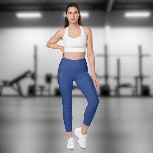 Gym Bag Essentials Leggings with Pockets - Blue