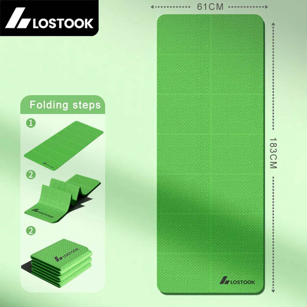 4mm Thick Foldable Yoga/Gym Mat - 183cm x 61cm - Gym Bag Essentials