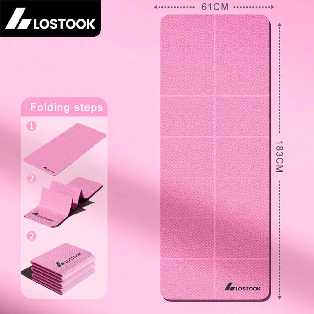 4mm Thick Foldable Yoga/Gym Mat - 183cm x 61cm - Gym Bag Essentials