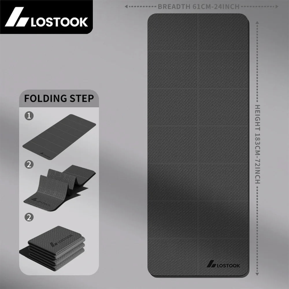 4mm Thick Foldable Yoga/Gym Mat - 183cm x 61cm - Gym Bag Essentials