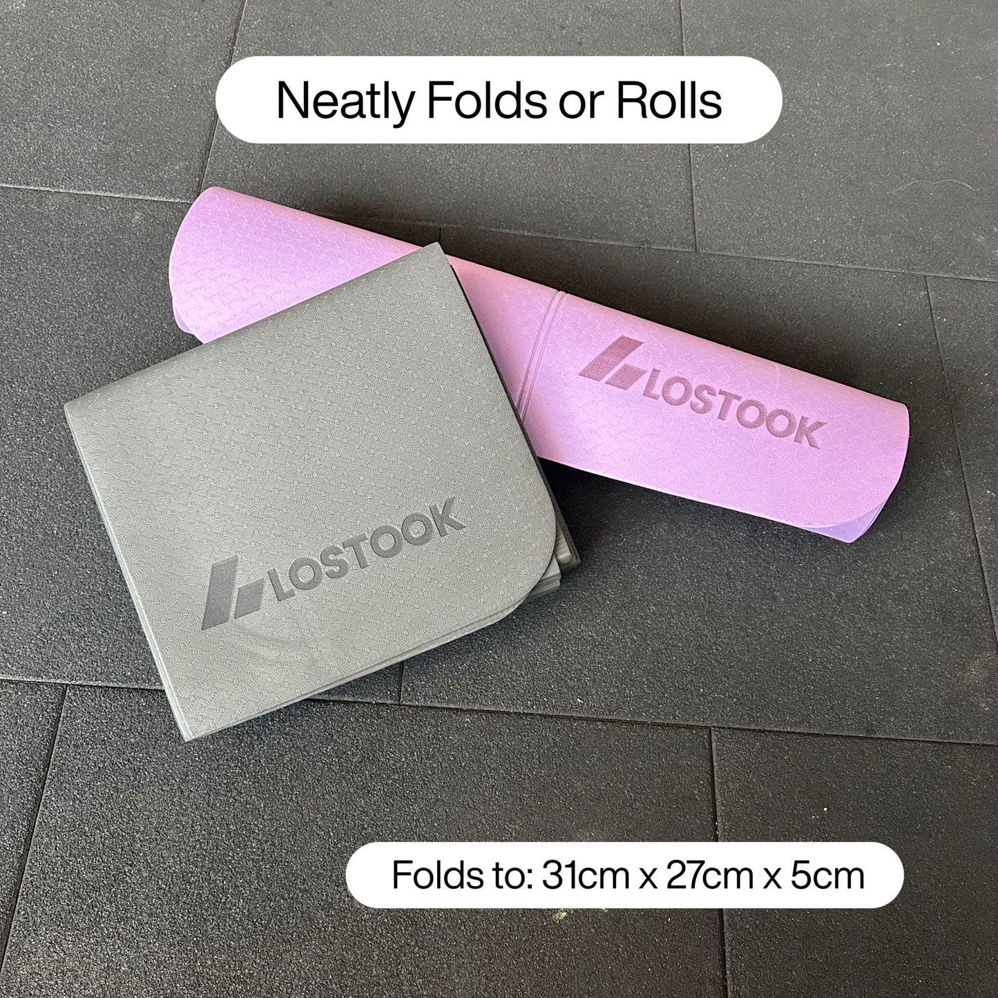 4mm Thick Foldable Yoga/Gym Mat - 183cm x 61cm - Gym Bag Essentials