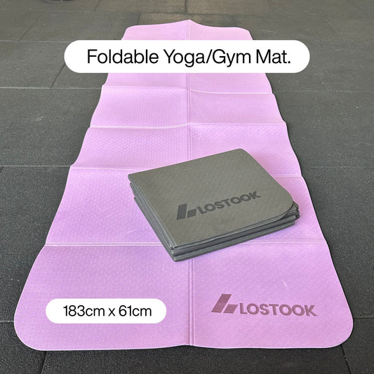 4mm Thick Foldable Yoga/Gym Mat - 183cm x 61cm - Gym Bag Essentials