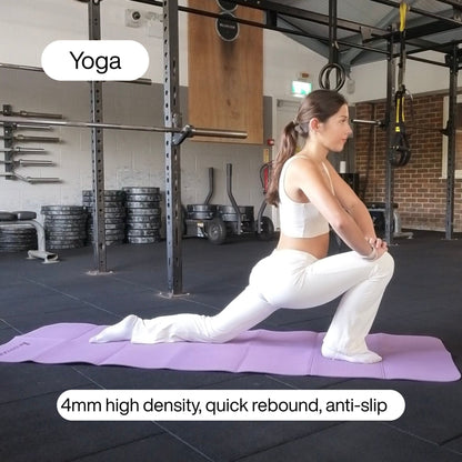 4mm Thick Foldable Yoga/Gym Mat - 183cm x 61cm - Gym Bag Essentials